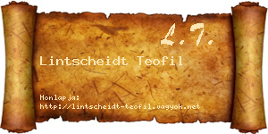Lintscheidt Teofil névjegykártya